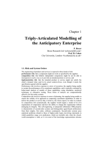 Triply-Articulated Modelling of the Anticipatory Enterprise Chapter 1 P. Boxer
