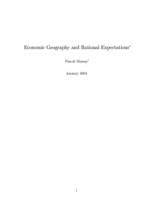 Economic Geography and Rational Expectations ∗ Pascal Mossay January 2004