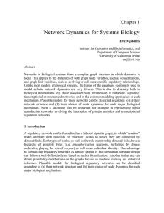 Network Dynamics for Systems Biology Chapter 1
