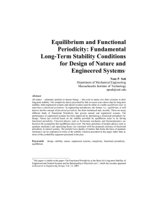 Equilibrium and Functional Periodicity: Fundamental Long-Term Stability Conditions for Design of Nature and