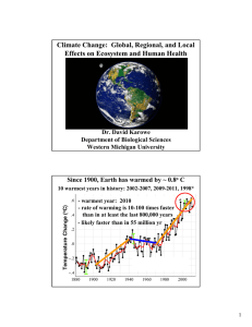 Climate Change:  Global, Regional, and Local C