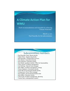 Draft recommendations and timetable for achieving  &#34;Climate Neutrality“ March 13, 2012 Paul Pancella, for the subcommittee
