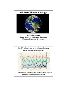 Global Climate Change Earth’s climate has always been changing