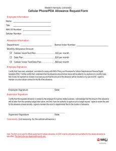 Cellular Phone/PDA Allowance Request Form