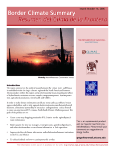 Border Climate Summary Resumen del Clima de la Frontera Introduction