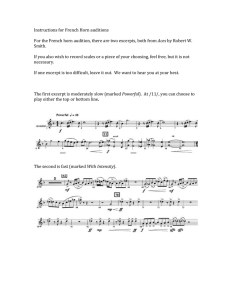 Instructions for French Horn auditions  Aces Smith.