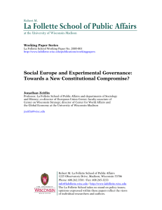 La Follette School of Public Affairs  Social Europe and Experimental Governance: