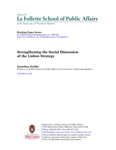 La Follette School of Public Affairs  Strengthening the Social Dimension