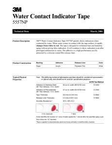 3 Water Contact Indicator Tape 5557NP Technical Data