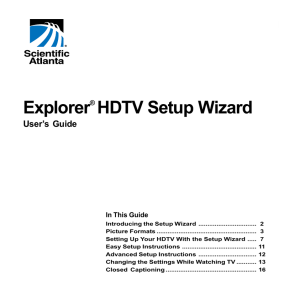 Explorer HDTV Setup Wizard  User’s Guide