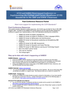 Implementing the College and Career Readiness (CCR) Post-Conference Resource Packet