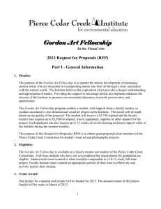 Gordon Art Fellowship  2013 Request for Proposals (RFP)