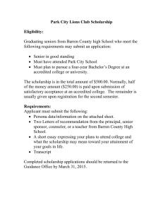 Park City Lions Club Scholarship Eligibility: