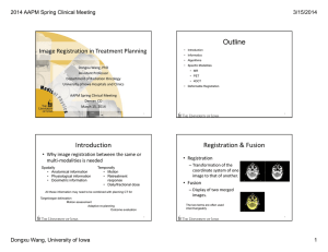 Outline Image Registration in Treatment Planning 2014 AAPM Spring Clinical Meeting 3/15/2014