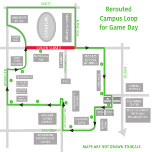 Rerouted Campus Loop for Game Day ADIUM
