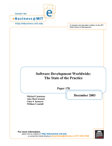 Software Development Worldwide: The State of the Practice December 2003