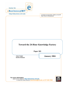 Toward the 24-Hour Knowledge Factory January 2004 Paper 203