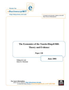 The Economics of the Tauzin-Dingell Bill: Theory and Evidence  June 2001