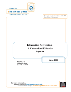 Information Aggregation - A Value-added E-Service June 2001 Paper 106