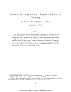 Electronic Discovery and the Adoption of Information Technology Amalia R. Miller