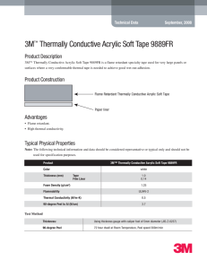 3M Thermally Conductive Acrylic Soft Tape 9889FR Product Description ™
