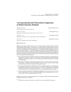 An Experimental and Theoretical Comparison of Model Selection Methods *