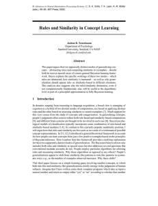 Rules and Similarity in Concept Learning Abstract