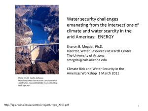 Water security challenges emanating from the intersections of arid Americas:  ENERGY