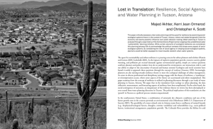 Lost in Translation: Resilience, Social Agency, and Water Planning in Tucson, Arizona