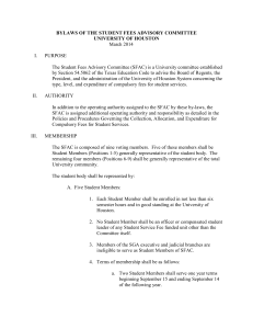 BYLAWS OF THE STUDENT FEES ADVISORY COMMITTEE UNIVERSITY OF HOUSTON  March 2014