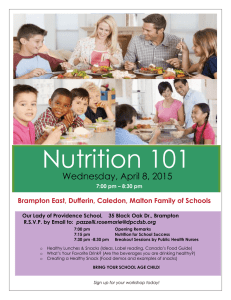 Nutrition 101 Wednesday, April 8, 2015