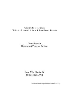 University of Houston Division of Student Affairs &amp; Enrollment Services Guidelines for