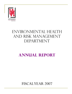 FISCAL YEAR  2007 Environmental health and risk management