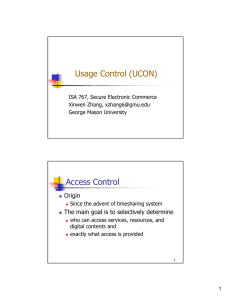 Usage Control (UCON) Access Control Origin