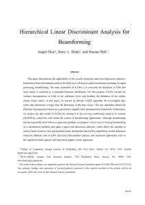 Hierarchical Linear Discriminant Analysis for Beamforming Jaegul Choo , Barry L. Drake
