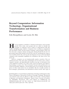 H Beyond Computation: Information Technology, Organizational Transformation and Business