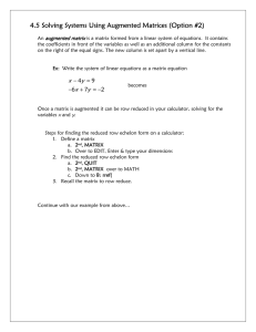 4.5 Solving Systems Using Augmented Matrices (Option #2)