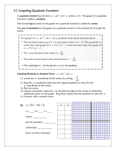 5.1 Graphing Quadratic Functions