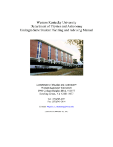 Western Kentucky University Department of Physics and Astronomy