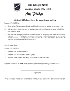 My Pledge Anti-Bullying Week November 16th to 20th, 2015