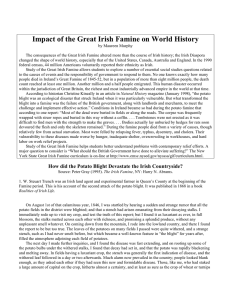 Impact of the Great Irish Famine on World History
