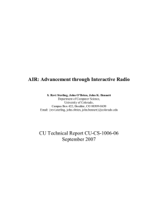 AIR: Advancement through Interactive Radio