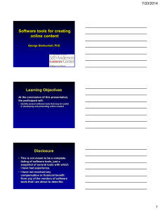 Software tools for creating online content Learning Objectives Disclosure