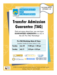 Transfer Admission Guarantee (TAG) Find out more about how you can have