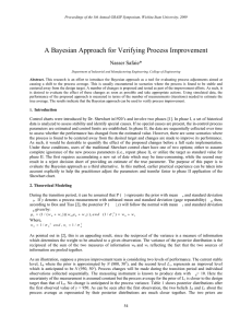 A Bayesian Approach for Verifying Process Improvement Nasser Safaie*