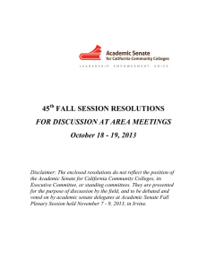 45 FALL SESSION RESOLUTIONS FOR DISCUSSION AT AREA MEETINGS