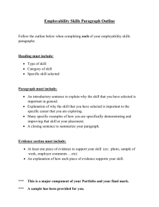Employability Skills Paragraph Outline