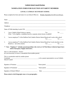 NOMINATION FORM FOR ELECTION OF PARENT MEMBERS