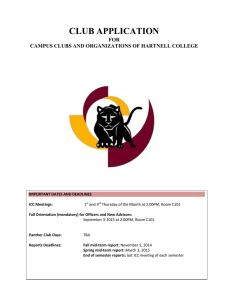 CLUB APPLICATION FOR CAMPUS CLUBS AND ORGANIZATIONS OF HARTNELL COLLEGE