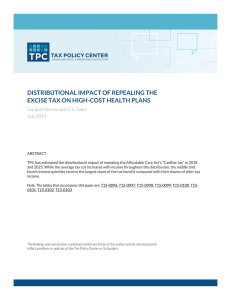 DISTRIBUTIONAL IMPACT OF REPEALING THE EXCISE TAX ON HIGH-COST HEALTH PLANS